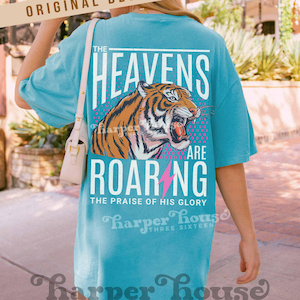 The Heavens are Roaring PNG Christian T Shirt Designs for Women Bible Verse PNG 90s Aesthetic Clothing 80s Graphic Tees Retro Jesus Tshirts image 11