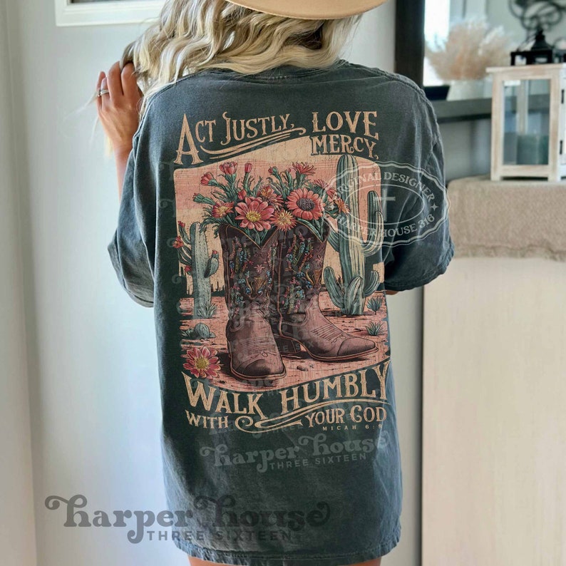 Cowboy Boots PNG Western Boho Sublimation Designs Western Shirt PNG Files Dtf Transfers Desert Cactus Vintage Tshirt Designs Bible Verse image 5