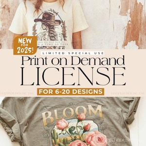 POD-Lizenz 6-20 Designs Print-on-Demand-Lizenz Kommerzielle Nutzung-T-Shirt-Designs Christliche DTF-Transfers Sublimationsdesigns erweiterte Lizenz