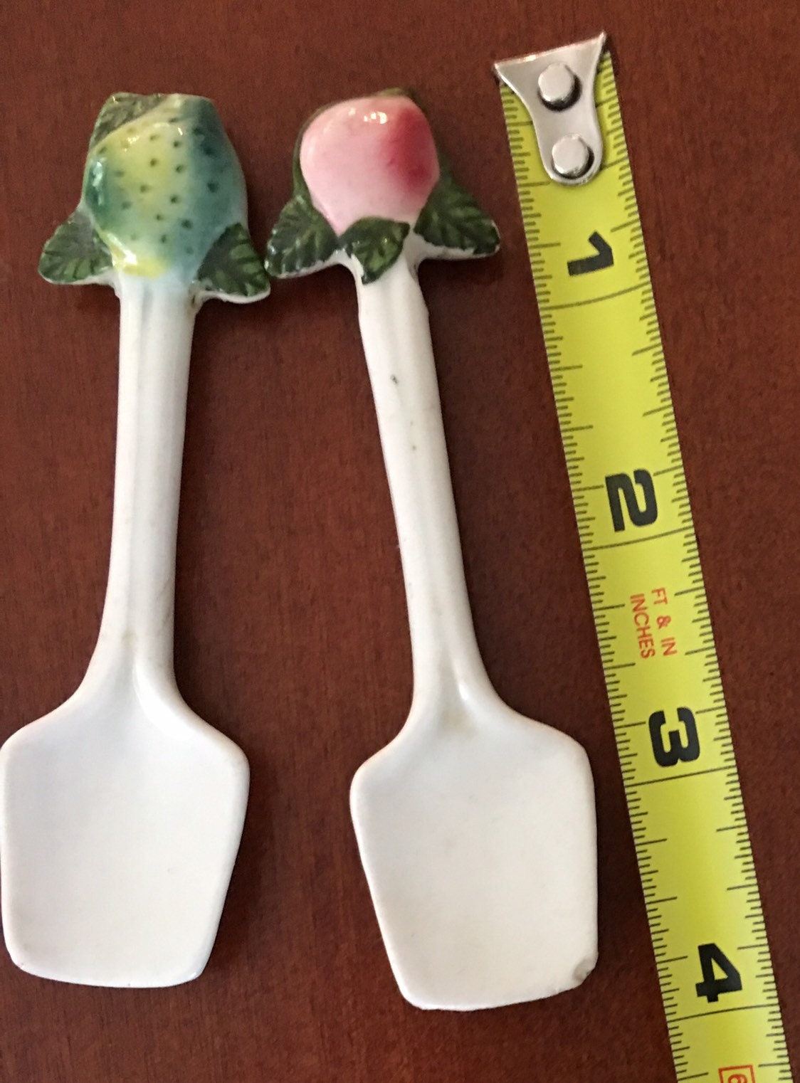 Two Vintage Jam Jelly Spoons ceramic preserves compote antique Etsy