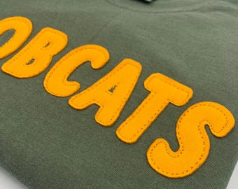 Camiseta con mascota estilo retro personalizable, sudadera universitaria, ropa para animar al instituto.