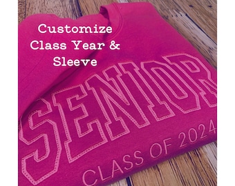 Senior Sweatshirt, Customized Senior, Embroidered Senior Sweatshirt, Class of 2024, Senior Cheer, Senior Dance, Graduation Gift, New Grad