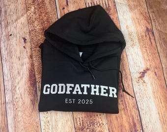 Sudadera personalizada para padrino, sudadera o con capucha personalizada con bordado de padrino, camiseta para propuesta de padrino, regalo para padrino