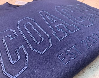 Sudadera de entrenador bordada personalizada, regalo para entrenador nuevo, entrenador de fútbol, entrenador de fútbol americano, suéter de entrenador