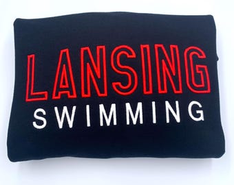 Sudadera de natación bordada / Sudadera con capucha del equipo de natación / Camiseta para mamás nadadoras / Regalo para nadadores