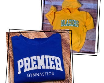 Sudadera con capucha bordada con purpurina para niños, sudadera con cuello redondo personalizada para jóvenes, ropa deportiva para niños, suéter universitario de baile y porristas