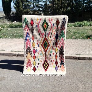 Moroccan Rug Hand knotted, Berber Rug, Handmade Rug, Custom Moroccan Rug, Beni Ourain Rug , Colorful Living Room Rug, Wool Boho Rug.