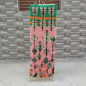 Custom runner rug, Custom Moroccan Rug, Handmade Carpet, Berber runner rug, Bohemian Rug, Beni ourain rug, Moroccan rug, Wool Rug .