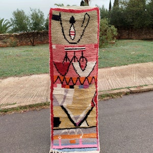 Costum Colorful Moroccan Runner, Beni Ourain Rug Runner , Hallway soft Wool Carpet Made to order, Decorative Long Floor Runner.