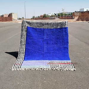 Moroccan Rug Blue ,Berber Rug ,Custom Moroccan rug ,Beni ourain rug ,Handmade Rug ,Abstract Wool rug, Moroccan Blue Rug.