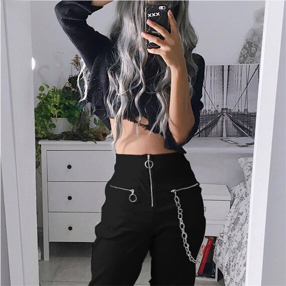 High Waist Goth Pants Harajuku Fashion 