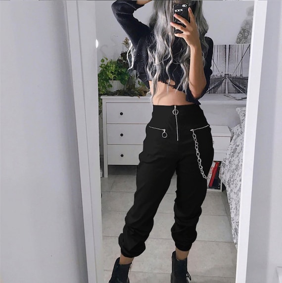 High Waist Goth Pants Harajuku Fashion 