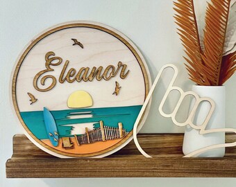 Beach Dunes Laser Cut File: Personalized Name Sign (Digital Download)