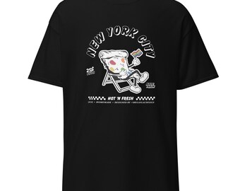 NYC Pride Pizza Shirt | Funny Pride Tee | Retro New York City Rainbow Graphic Tee | LGBTQ Outfit | Retro Pride Outfit Inspo