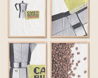 Cafe Bustelo Coffee Posters, Vintage Kitchen Gallery Wall Art (Digital Download)