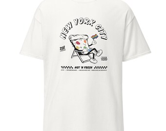 NYC Pride Pizza Shirt | Funny Pride Tee | Retro New York City Rainbow Graphic Tee | LGBTQ Outfit | Retro Pride Outfit Inspo