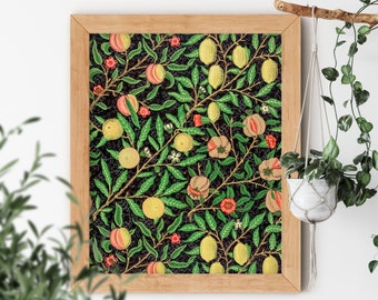 Fruit Pattern Vintage Illustration by William Morris 1862 Famous Allover Cute Cottagecore Gallery Artwork Small or Big