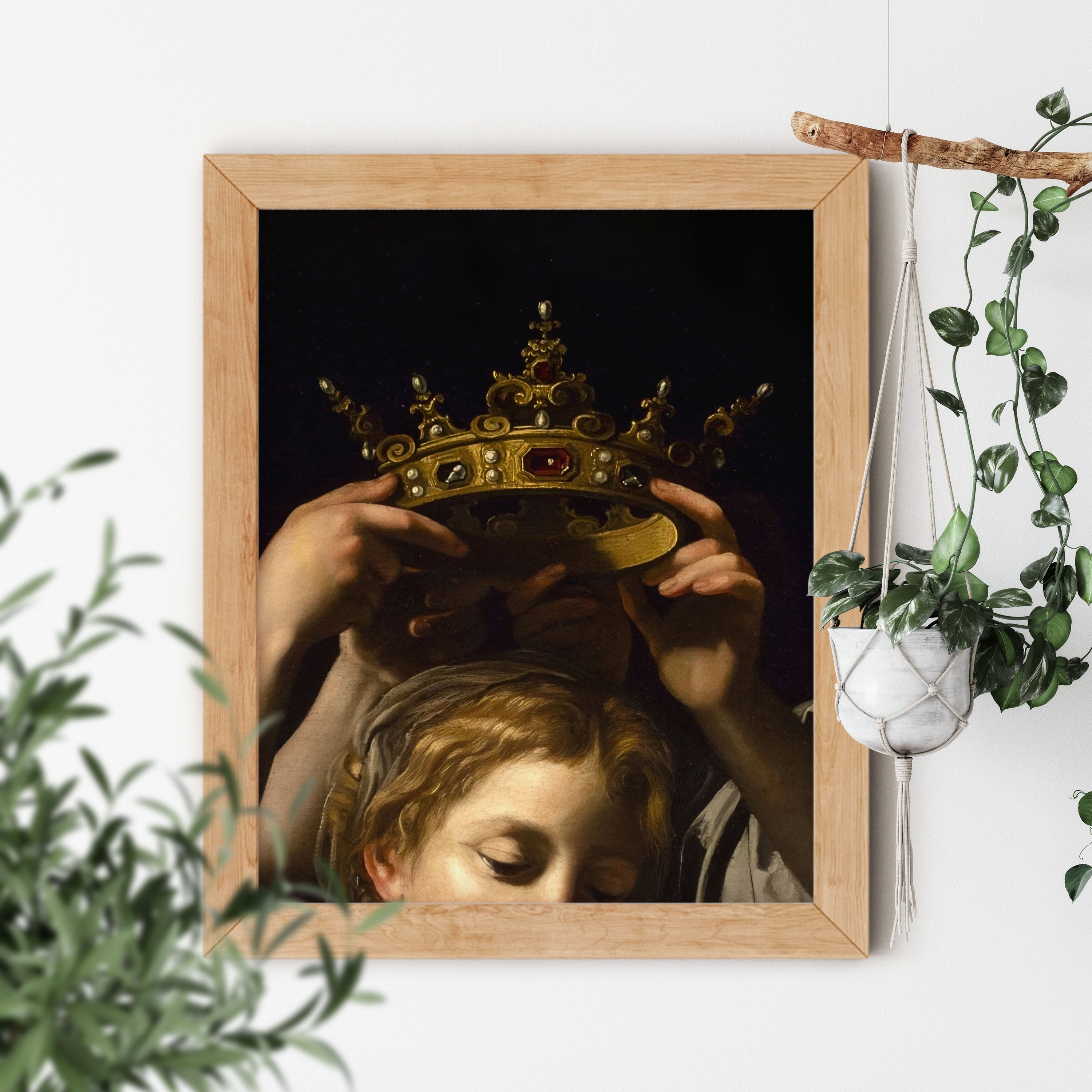 The Crown by Bartolomeo Cavarozzic 1620 Dark Academia Renaissance Painting of Queen Being Crowned Aesthetic Art