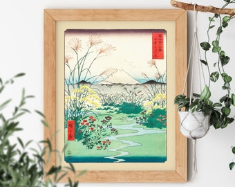 Otsuki Plain in Kai Province Vintage Illustration by Utagawa Hiroshige 1797-1858 Famous Gallery Artwork Small or Big