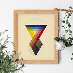 Color Prism Vintage Illustration Drawn by James Sowerby Best Quality Famous Gallery Reproduction Artwork Colorful Minimal Watercolor Shapes