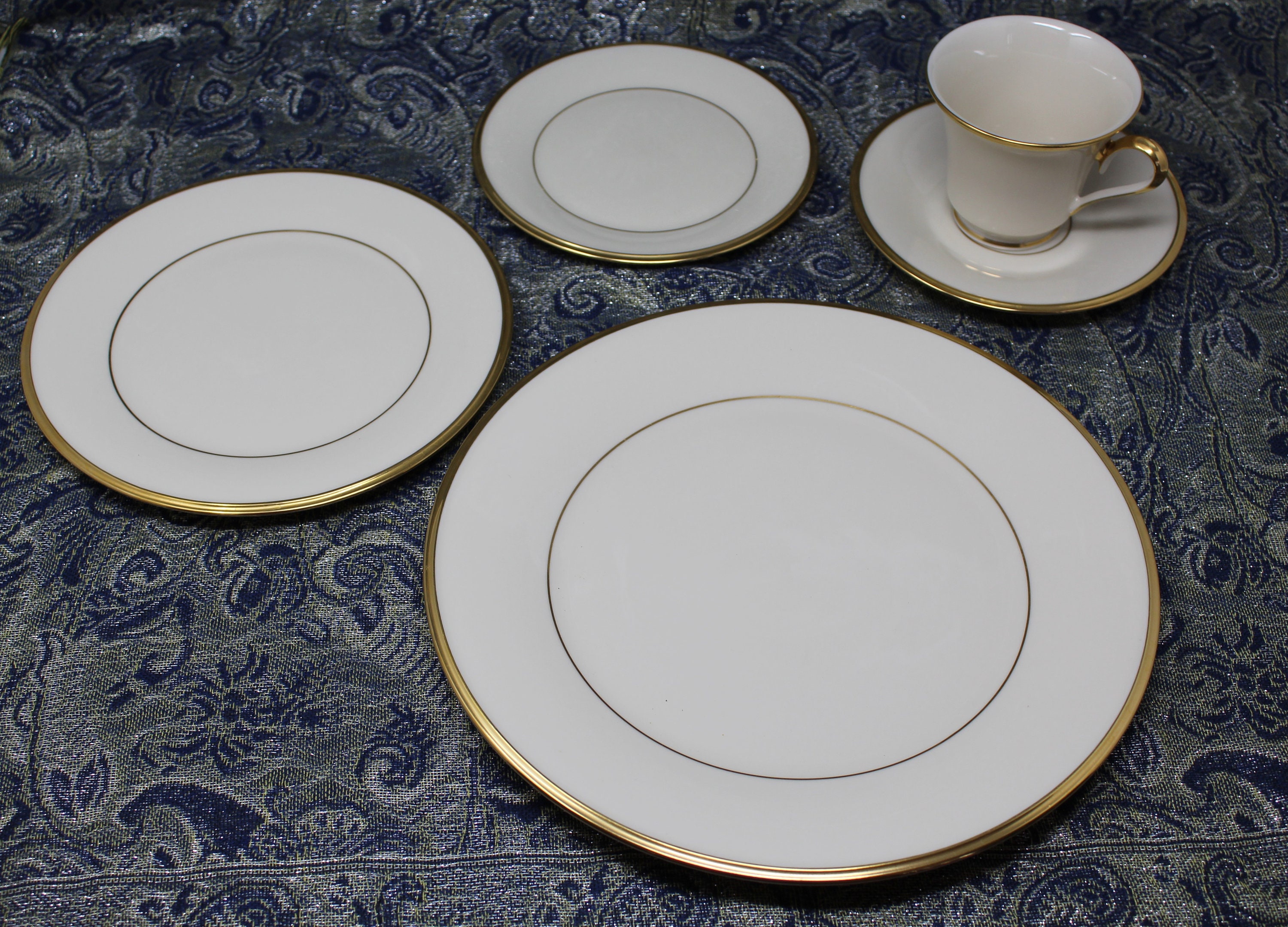 ヴィンテージ lenox 新品 Eternal エターナル プレート4枚 銀 食器