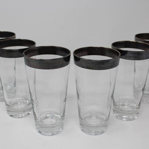 Dorothy Thorpe Silver Band Tumblers, Set of 6, 12 Ounce Capacity
