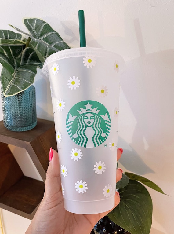 Daisy Starbucks Cup, Starbucks Cold Cup, hello spring, reusable Starbucks  cup, 24oz Starbucks cup, flower cup, unique gifts for her