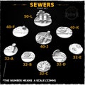 Sewers \u2022 Wargames Bases \u2022 Miniature Bases toppers\u2022 Sewers \u2022 by Zabavka Workshop product logo