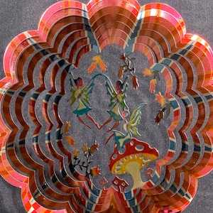 Fairy Garden Wind Spinner: Multi-Color 3D Stainless Steel Decor (12&quot;/30cm)