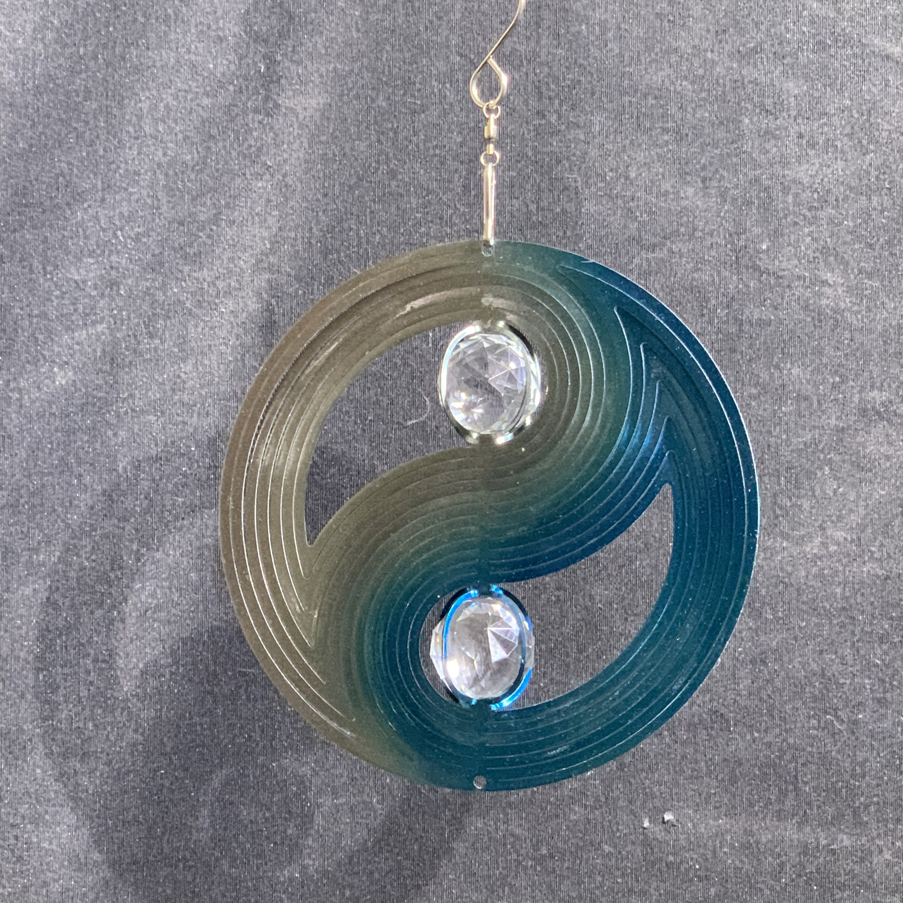 Yin And Yang Wind Spinner 6 With 2 Crystal Balls Etsy