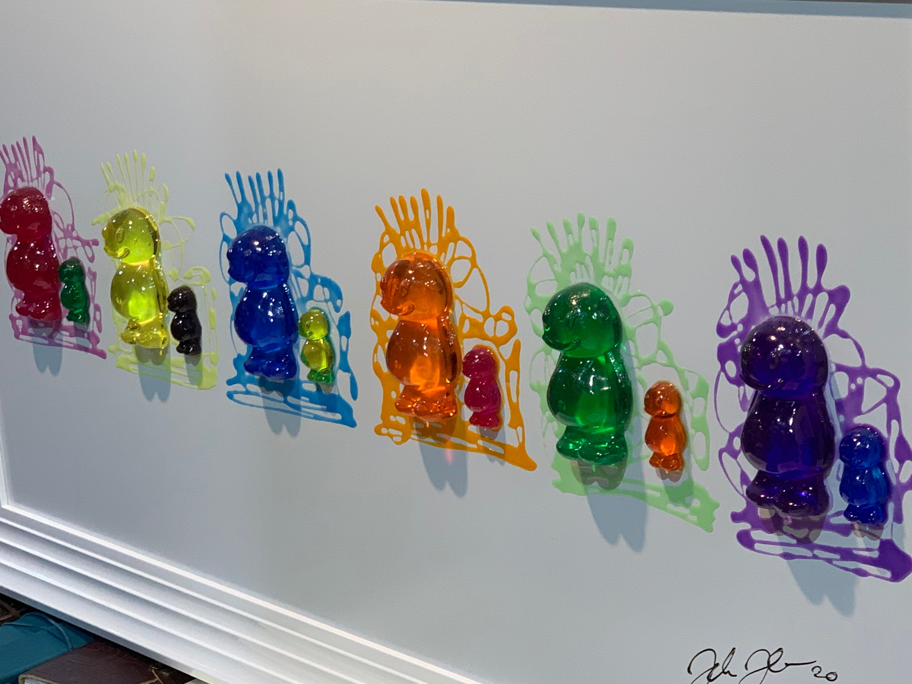 JELLY BABY FAMILY 3D Liquid Artwork Wall Art Decor Handmade Etsy