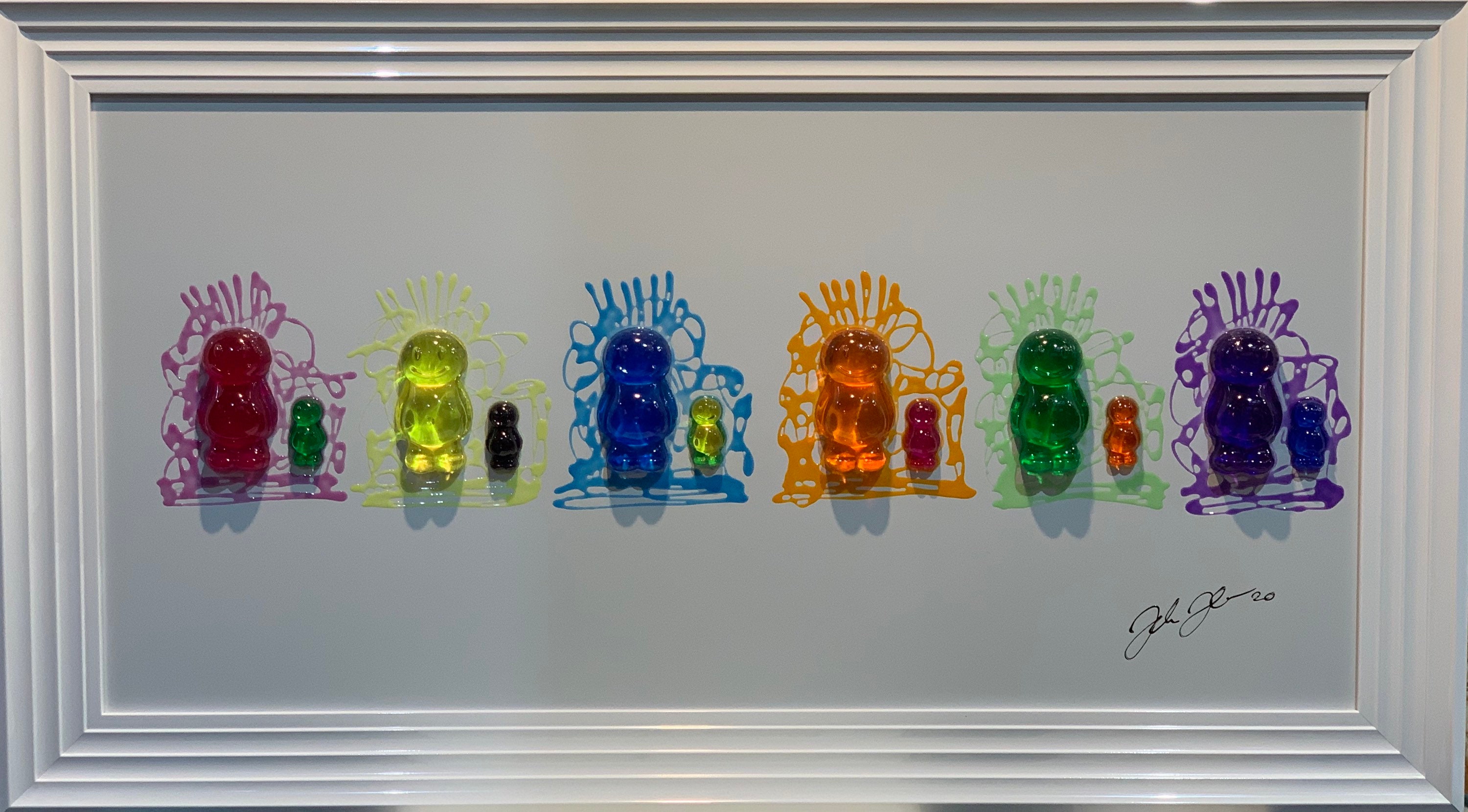 JELLY BABY FAMILY 3D Liquid Artwork Wall Art Decor Handmade Etsy