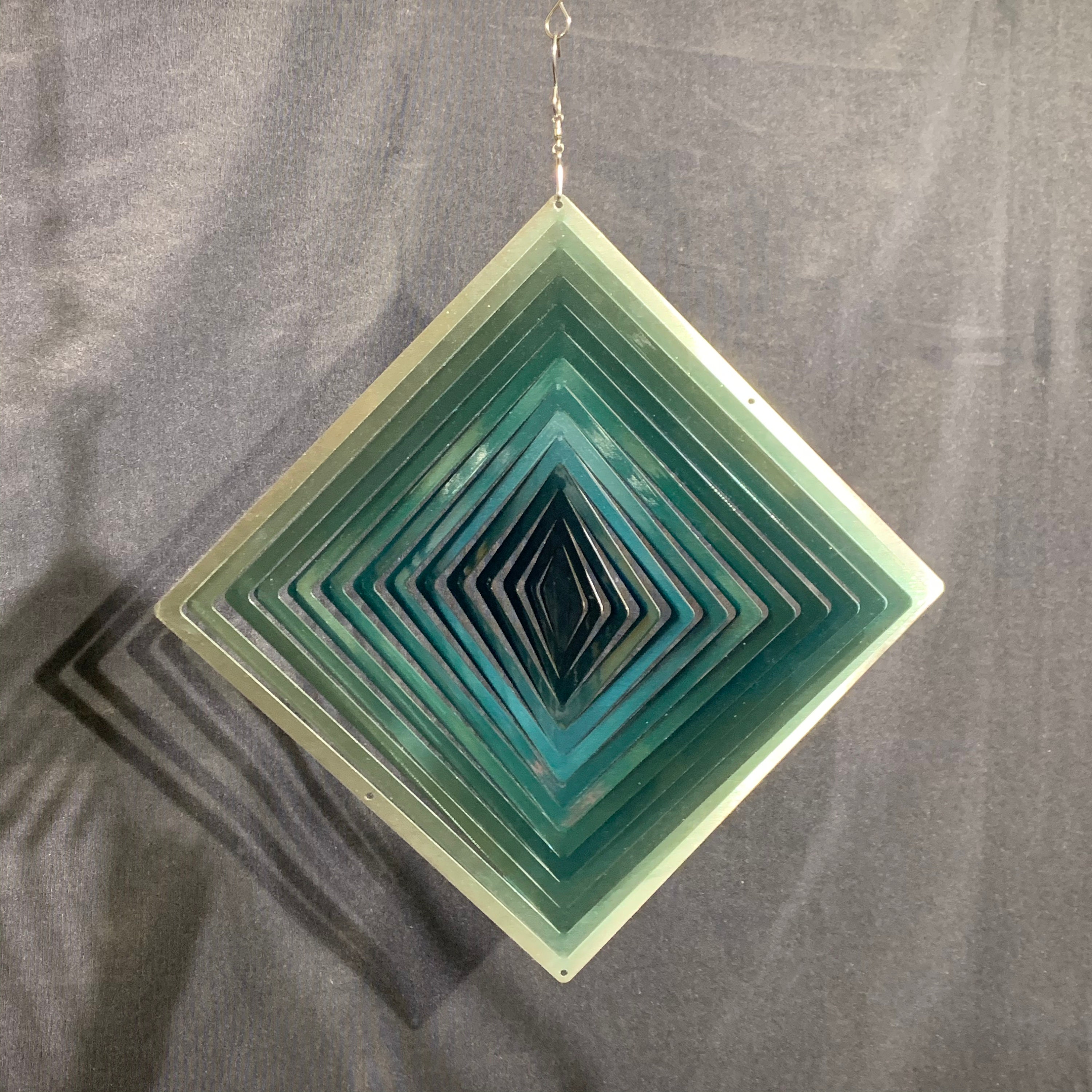 SQUARE Wind Spinner Blue&silver Color. Home and Garden Decoration