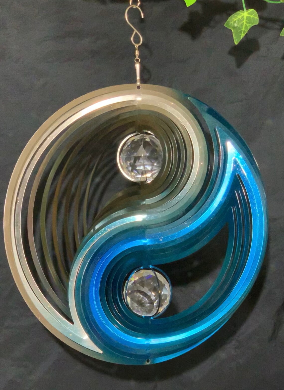 YIN and YANG Wind Spinner 6 With 2 Crystal Balls. Etsy UK