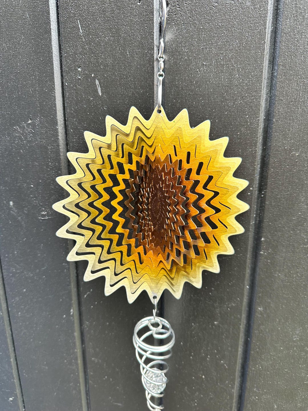 STAR WAVE Wind Spinner With Mini Twister. Spinning Decoration. Metal ...