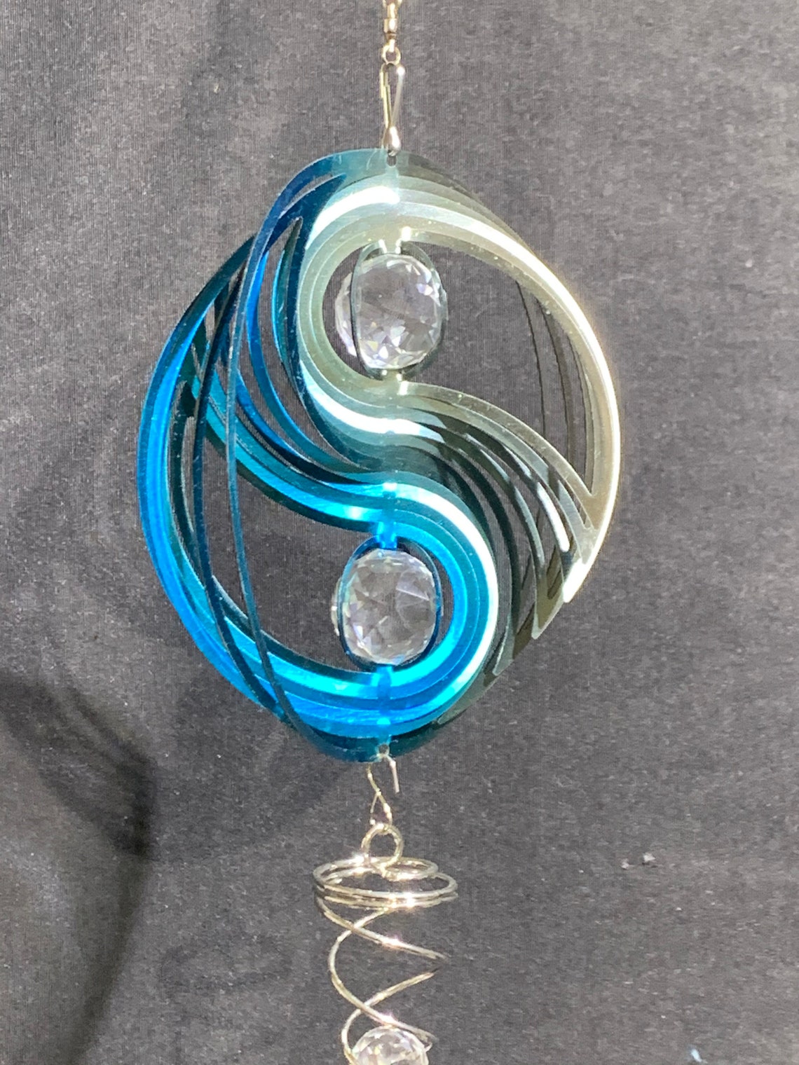 YIN and YANG Wind Spinner 6 with 2 Crystal Balls. Etsy