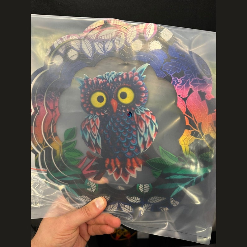 Owl Wind Spinner With Twister. Home and Garden Decoration. Etsy