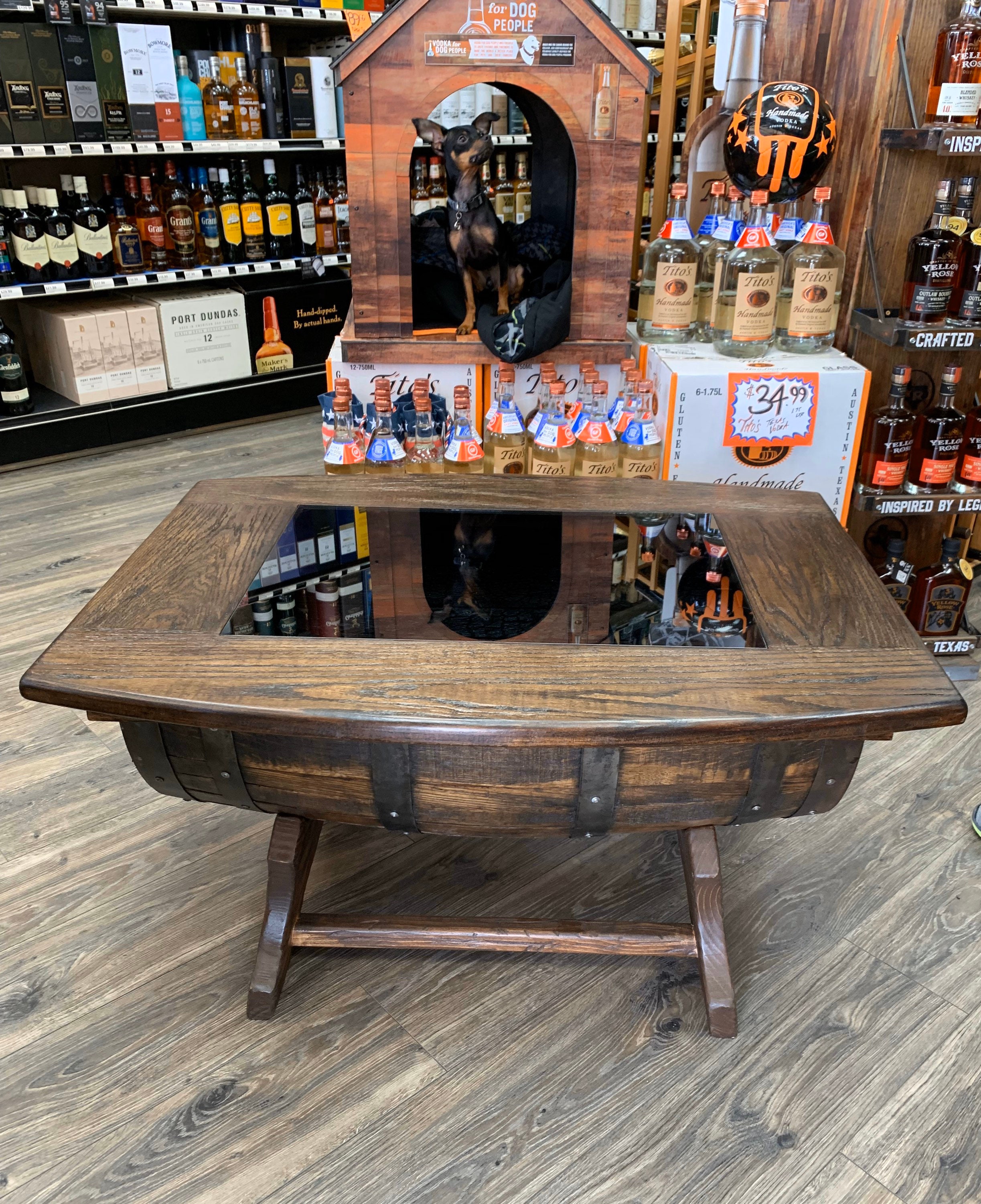 Whiskey Barrel Coffee Table Etsy