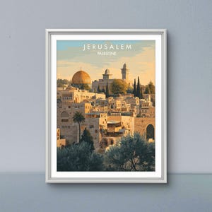 Jerusalem Palestine Art Print: Middle Eastern Architecture, Islamic Dome (Digital Download)