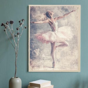 Graceful Ballet Wall Art - Elegant Ballerina Digital Print for Home & Studio Decor, Ballet Dance Art, Ballet Girl Dancing Painting