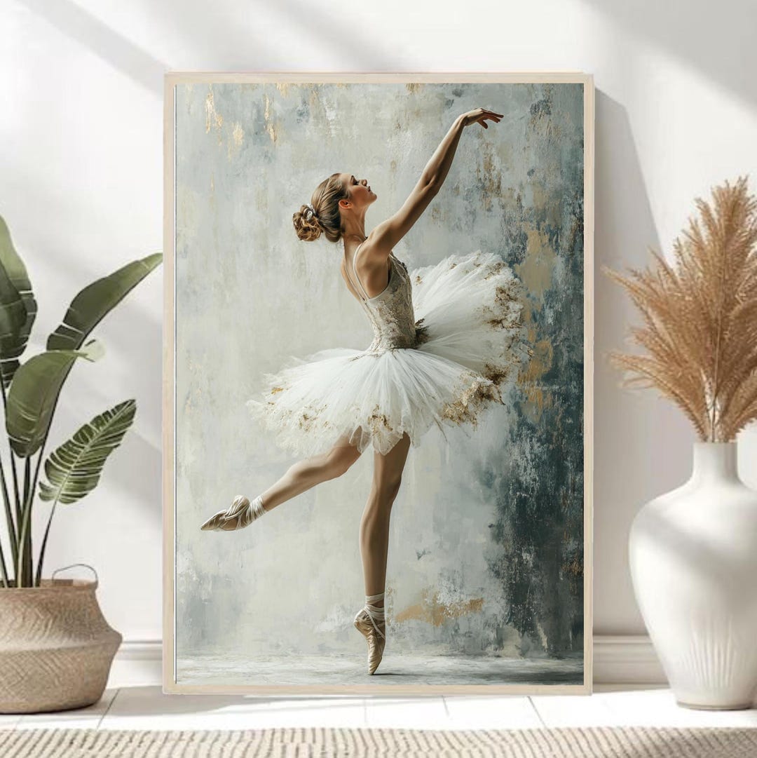 Ballerina Art Print: Elegant Ballet Dancer Painting (digital Download ...