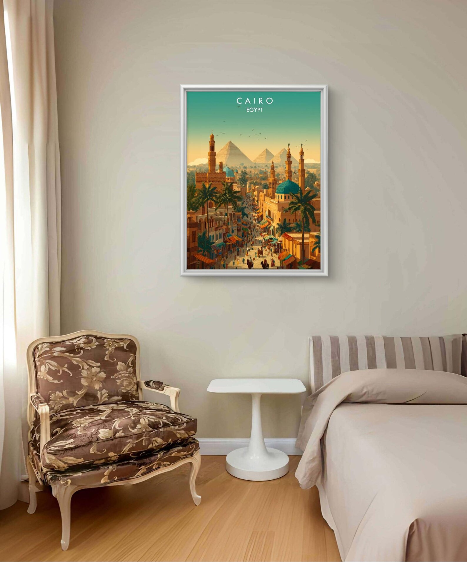 Cairo Egypt Travel Poster: Pyramids, Mosques, Bazaar (digital Download ...