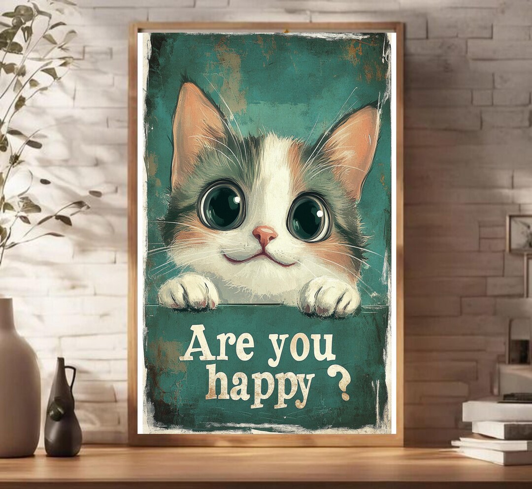Vintage Kitten Poster: Retro Cat Wall Art (digital Download) - Etsy