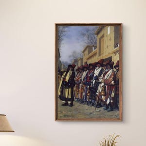 Orientalist Painting of Begging Dervishes in Colorful Robes – Historical Islamic Sufi Wall Art Digital Download, Sufi Dervish traditional