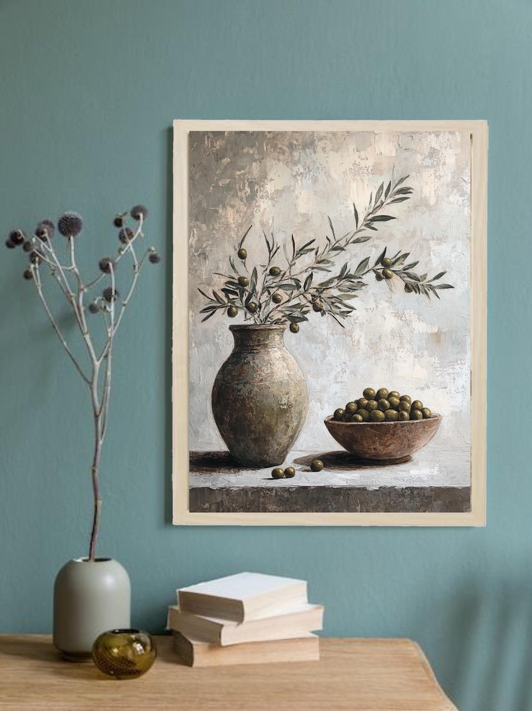 Rustic Olive Tree Art: Vintage Mediterranean Kitchen Print (digital ...