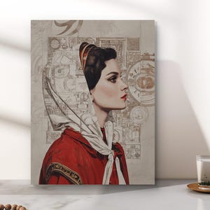 Vintage Woman Portrait Oil Painting Style Art Print (Digital Download