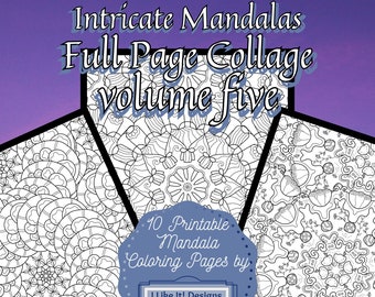 10 Printable Full Page Mandala Coloring Pages vol 5, adult coloring mandala sheets, printable mandalas pdf, coloring pages for adults/kids