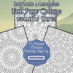 10 pagine da colorare Mandala stampabili a pagina intera vol 3, fogli di mandala da colorare per adulti, mandala stampabili pdf, pagine da colorare per adulti/bambini
