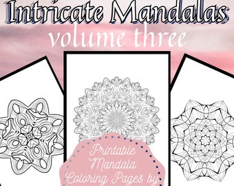 Printable Mandala Coloring Pages volume 3, Adult coloring pages, Mandala printable pdf, stress relieving therapy, adult coloring book