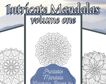 Printable Mandala Coloring Pages volume 1, Adult Coloring Page Mandalas Printable, Instant Download PDF, Mandala Coloring PDF